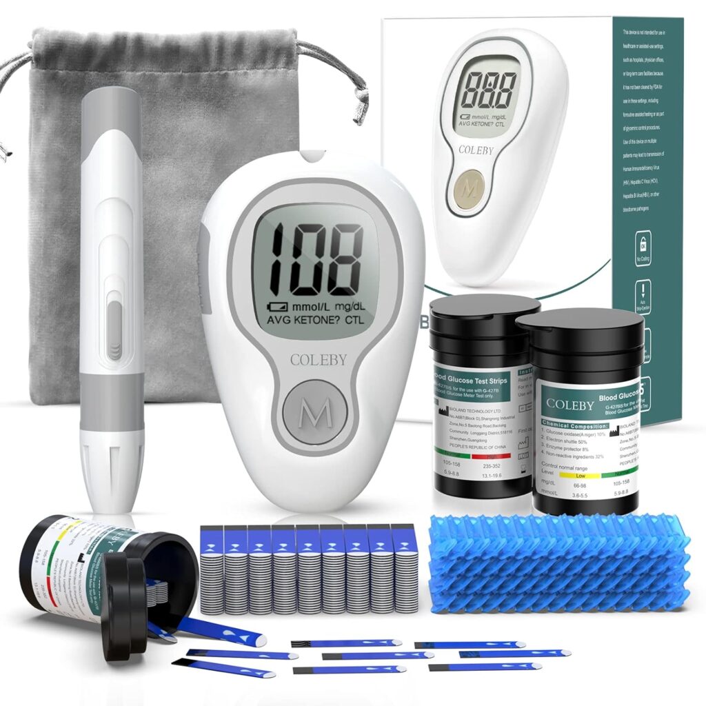 【First -Generation Packaging】 Blood Glucose Monitor Kit G-427B, Blood Sugar Test Kit with Lancing Device, 100 Test Strips and 100 Lancets, Smart Diabetes Testing Kit, Portable Diabetic Glucometer, Glucose Meter for Home Use