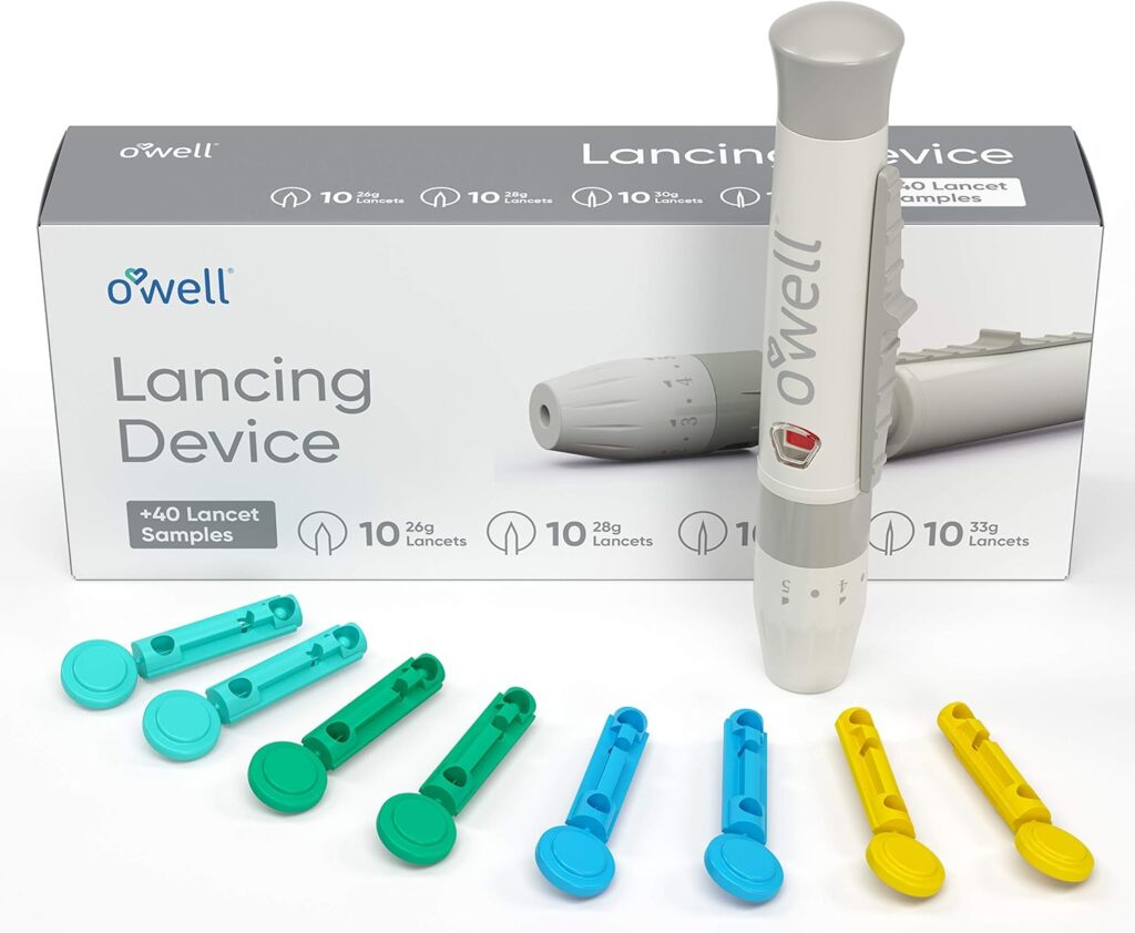 Microlet Lancing Device, 3 Pack + 40 OWELL Lancets  Lancing Device