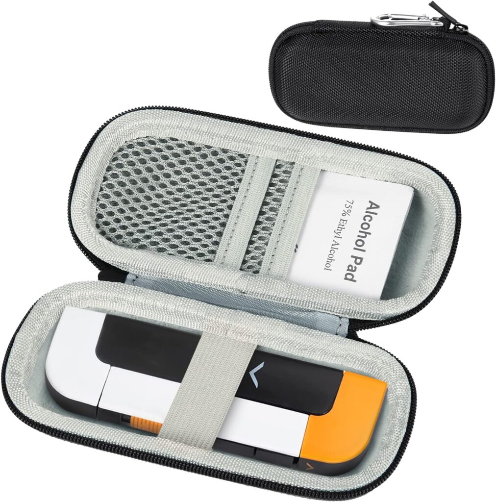 MUSHENJI Travel Mini Case Compatible with Mini Blood Glucose Monitor,Protective Hard Shell Carrying Glucose Meter Waterproof Organizer for Diabetes Care Accessories