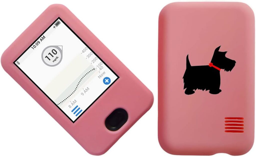 Designed Silicone Soft Case for Dexcom Receiver G6 CGM (Continuous Glucose Monitoring) (Cat-Pink)