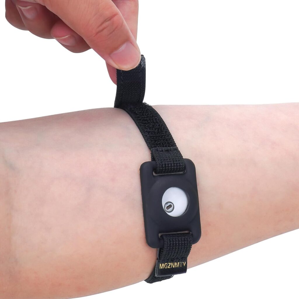 MGZNMTY Adjustable Armband for Freestyle Libre 3, CGM Continuous Glucose Monitor System Transmitter Sensor Cover - No More Patches (Bright Black)