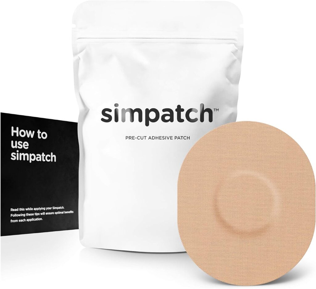 SIMPATCH Universal Adhesive Patch (25-Pack) - Waterproof Adhesive, CGM Patches (Beige)