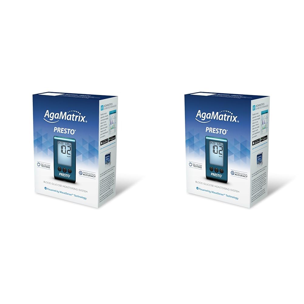 AgaMatrix Presto Blood Glucose Meter (Pack of 2)