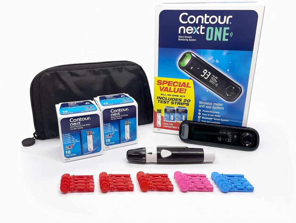 CONTOUR NEXT ONE Blood Glucose Monitoring System All-in-One Kit for Diabetes