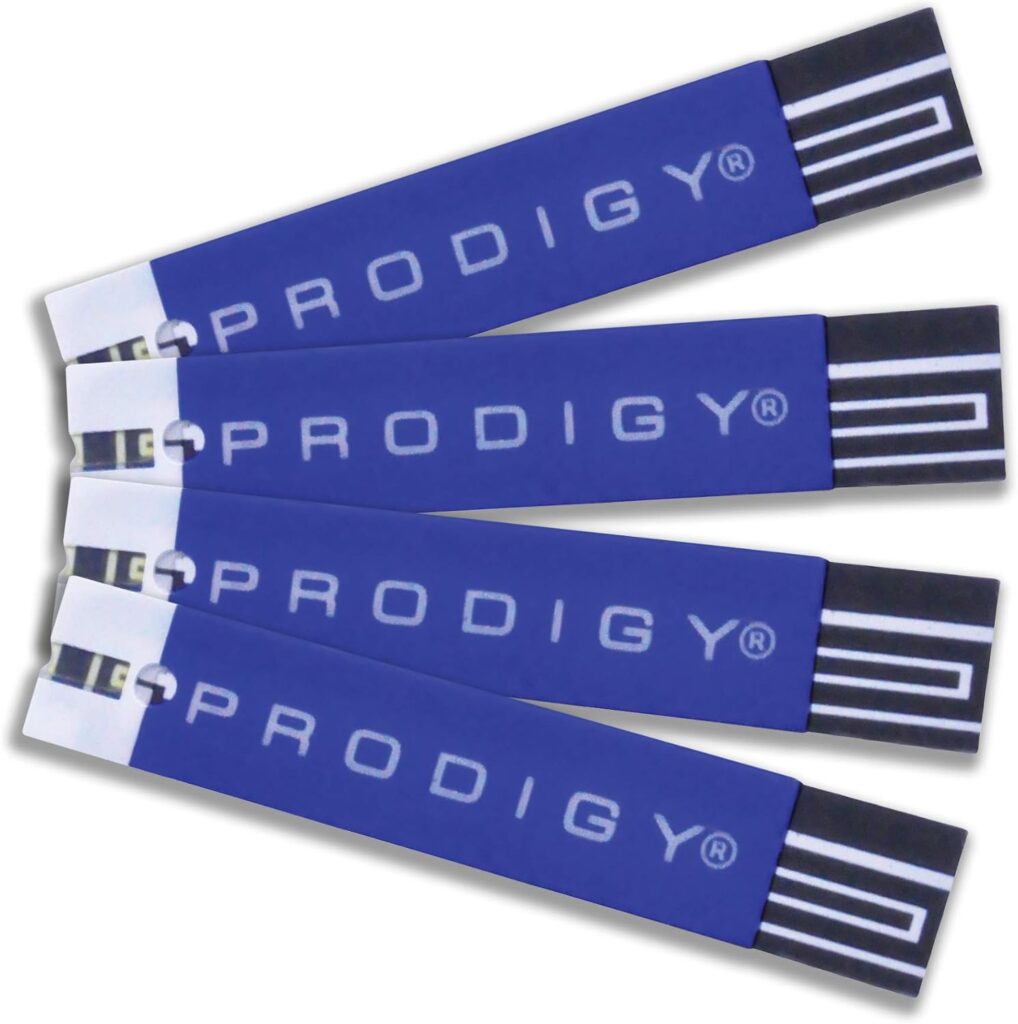 Prodigy Glucose Monitor Kit - Includes Prodigy Meter, 100ct test strips, 10ct Lancets, Lancing device, Carrying Case, Log Book