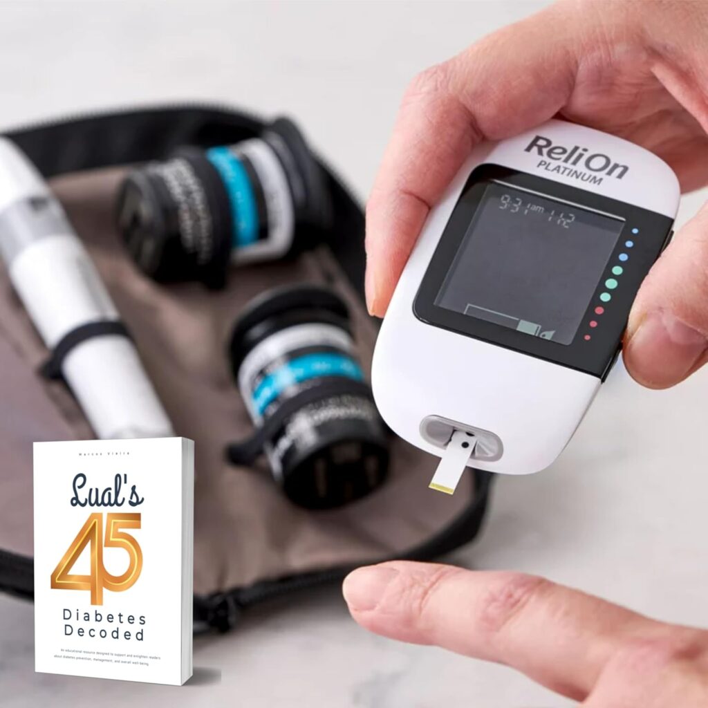 ReliOn Platinum Wireless Blood Glucose Monitoring System: Bluetooth-Enabled, Quick Results, with Luals 45: Diabetes Decoded Guide  Complete Kit