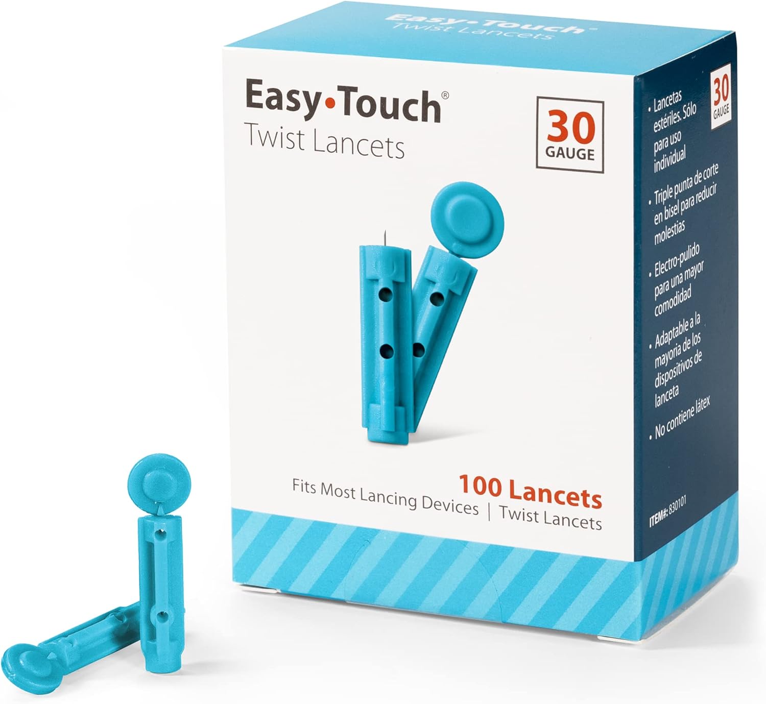 EasyTouch Twist Lancets, 30 G, Box of 100