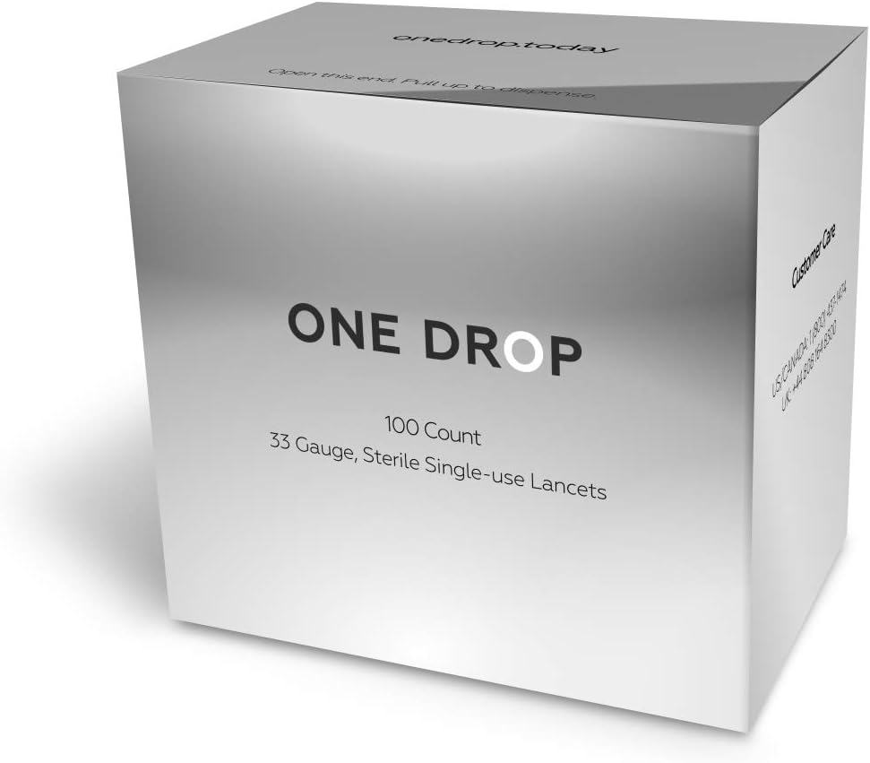 One Drop Universal 33-Gauge Lancets (100 count) for Nearly Painless Blood Sugar Testing